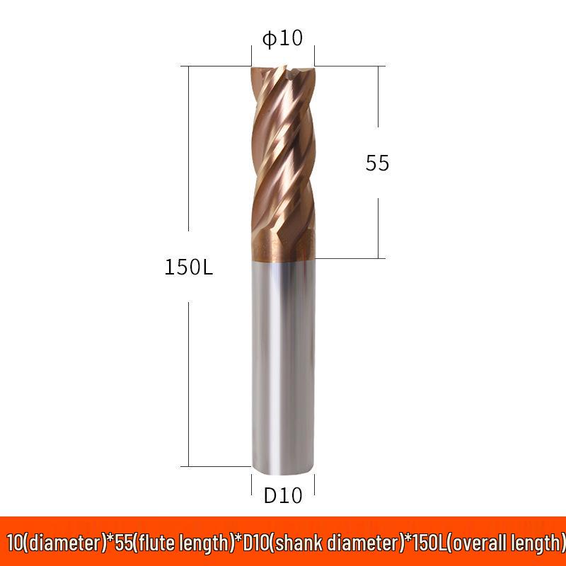 Taiwan 60° Tungsten Carbide 4-Flute Coated End Mill for Steel CNC Machining