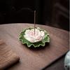 Handcrafted Summer Lotus Leaf Incense Holder - Four Colors for Tea Room