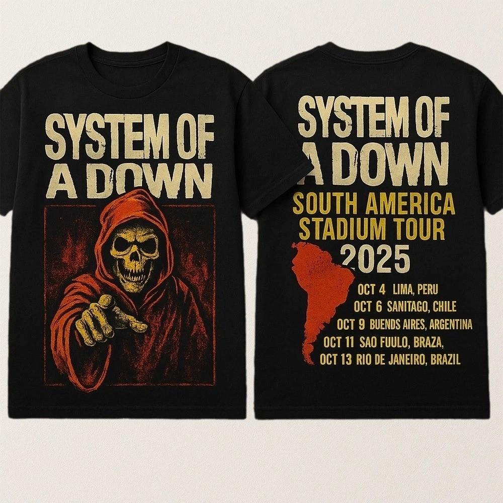 New System Of A Down South America Tour 2025 Shirt Stadium Unisex T-Shirt L