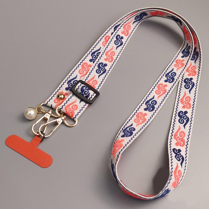 Stylish Colour Cloud Nylon Phone Lanyard Crossbody Strap Trendy Mobile Phone Accessories Versatile Lanyard Adjustable Lanyard