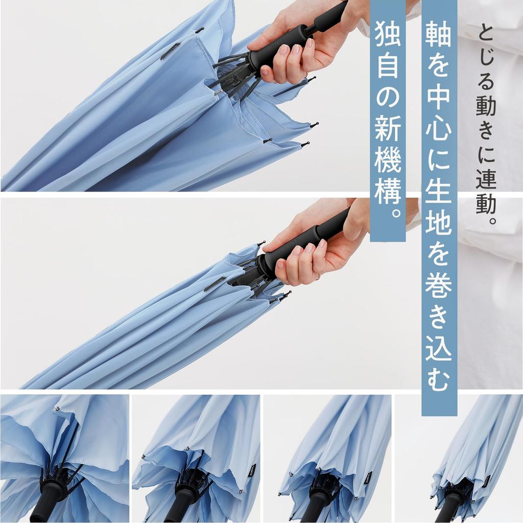 Marna Shupatto Umbrella Lightweight folds up automatically when Long Black S511BK - (fabric closed), Water-repellent, Buttonless, Umbrella, Men's &