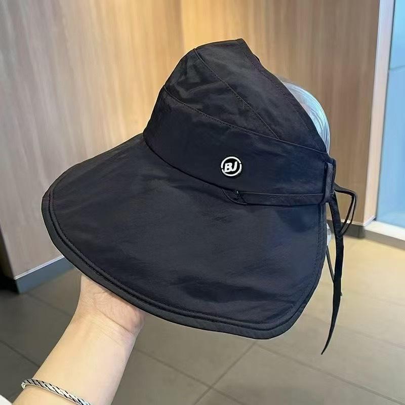 Uv Sun Protection Hat Women S Summer Face Cover Uv Protection Wavy Edge Empty Top Hat Big Brim Sun Hat Fashion Trend