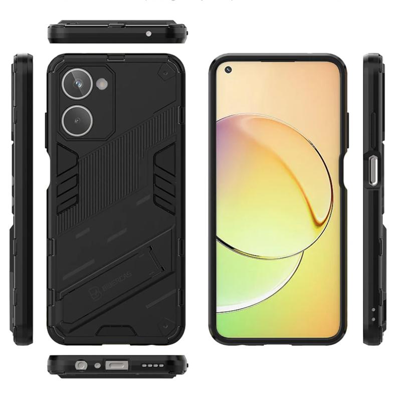 Für OPPO Realme 10 4G Stoßfeste Panzerhülle Rückseite Für Realme 10 4G Magnetischer Ständer Sturzsicher Schutz Handyhüllen Coque