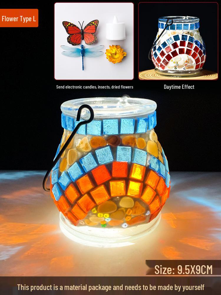 Handmade DIY Mosaic Lantern Kit: Early Education, Parent-Child Activity, Creative Team Building, Gift Toy, Flower Lantern Craft
