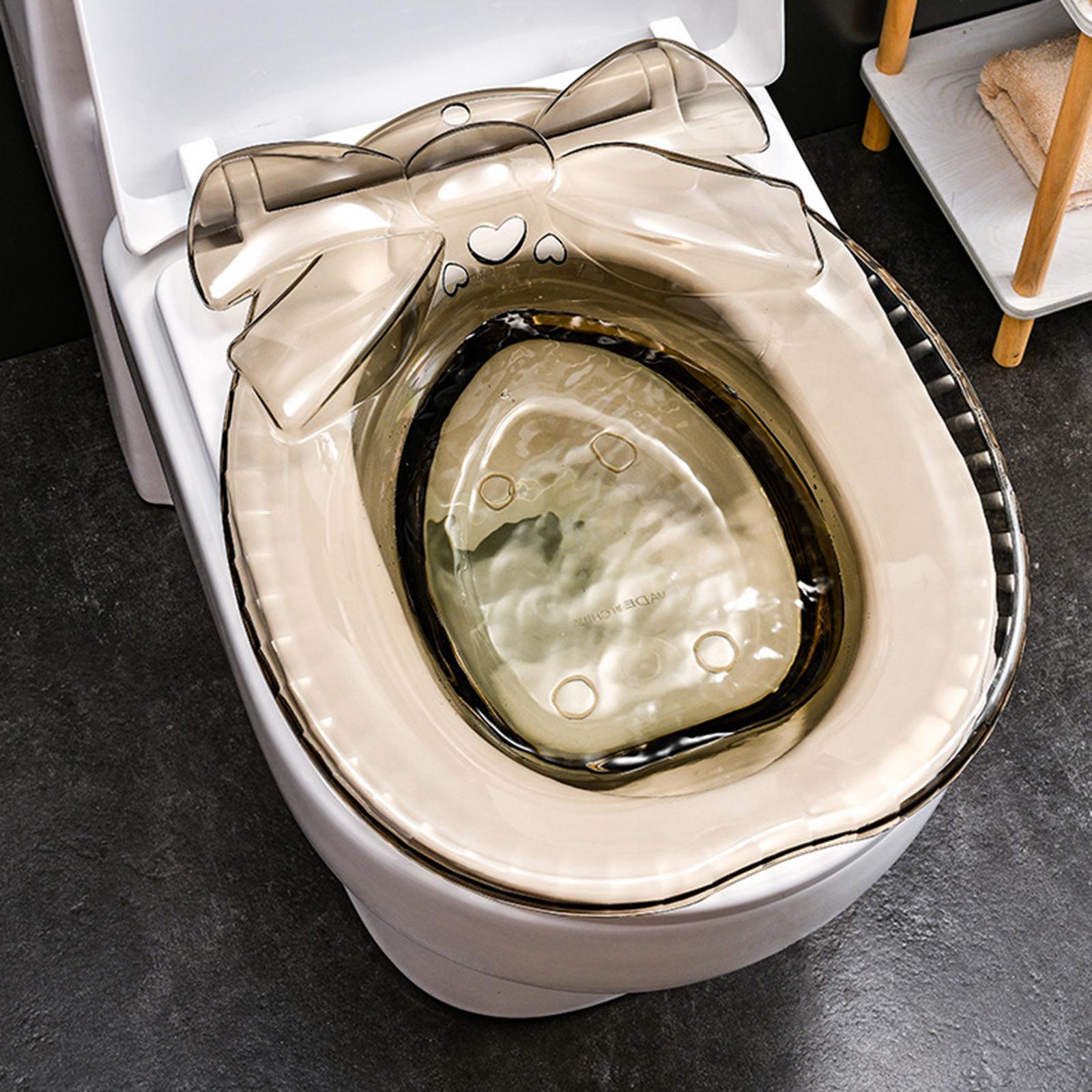 

Toilet Sitz Bath Basin, Sitz Bath Tub, Deeper Bowl with Hanging Hole Sitz Bath Basin, Bidet for Women Men Elderly