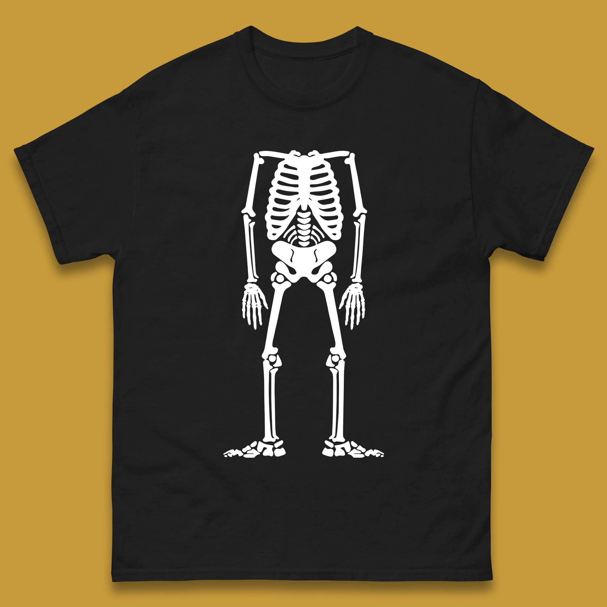 Skeleton Without Head Halloween Headless Skeleton Horror Scary Skull Mens Tee Top 3XL