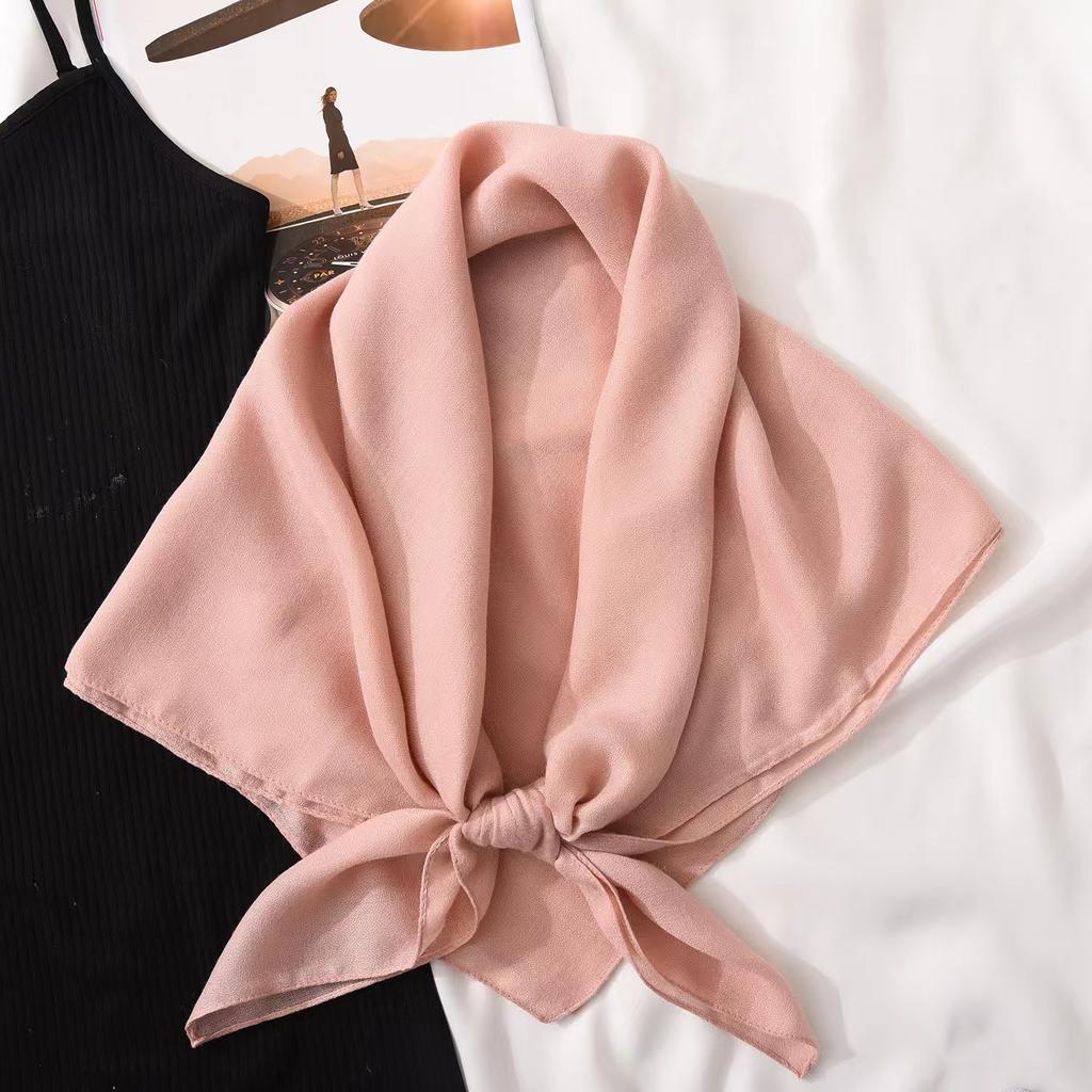 Women S Solid Color Large Square Scarf 90x90cm Casual Headscarf