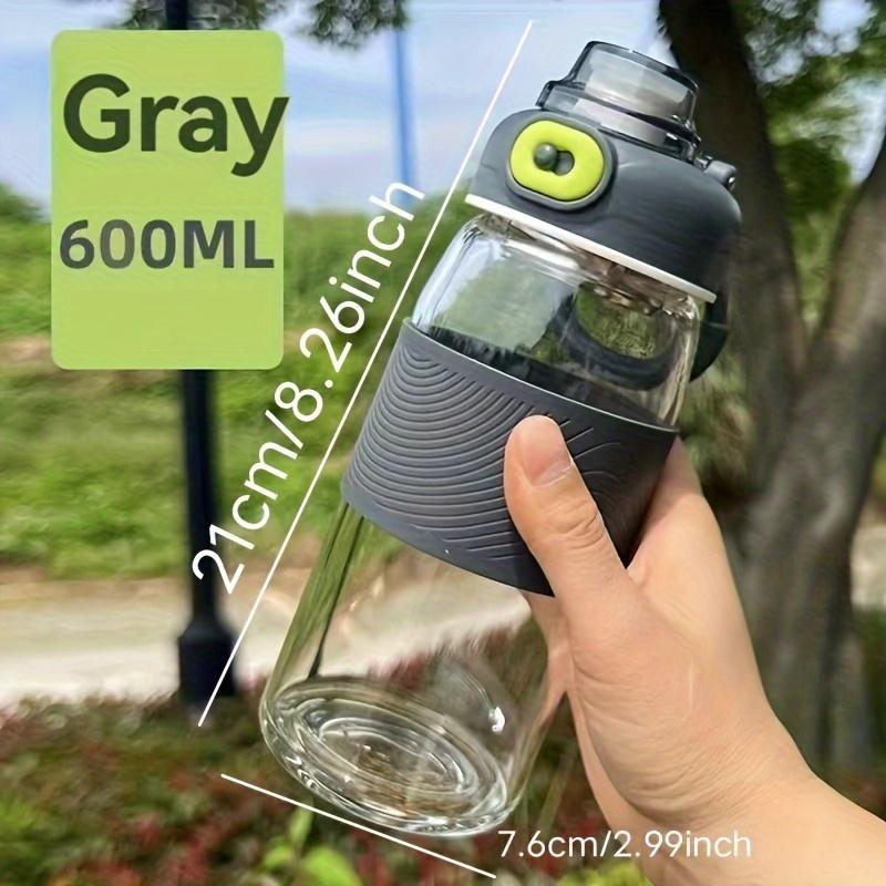 1 szt. Szklana butelka na wodę sportowa Kubki ze szkła borokrzemianowego Przenośne podróżne butelki na wodę Na kemping Piesze wycieczki Fitness Na świeżym powietrzu Naczynia do napojów Urodziny G