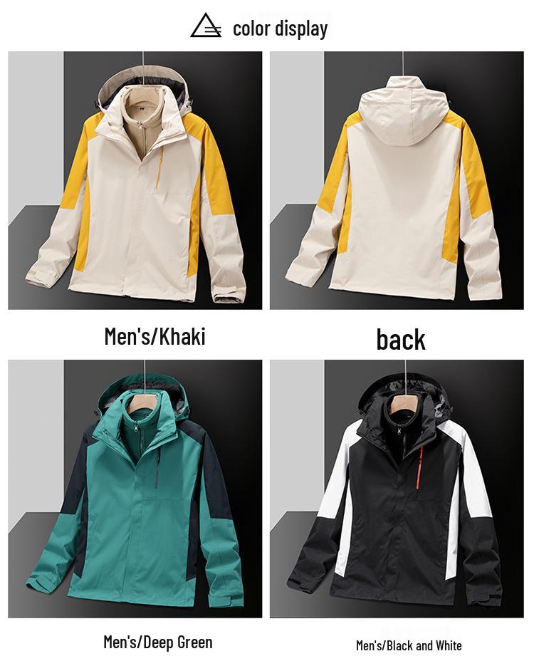 Windproof Cold-Resistant Detachable 3-in-1 Couple's Outdoor Jacket