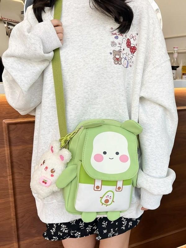 Cartoon Bear Phone Purse Soft Cute Girl Mini Crossbody Bag For Daily Use