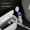 Wall-Mounted Disposable Toilet Brush with Replacement Heads for Home Use