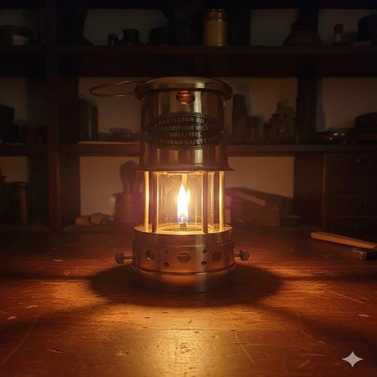 Brass Oil Lamp Adjustable Wick Lantern Nautical Industrial Easter Gift