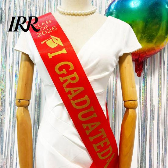 Comfortable Fabric Sash Graduation Ribbon Letter Print Adjustable Length Class Durable of 2026 Celebration Ceremony Outfit Accessory