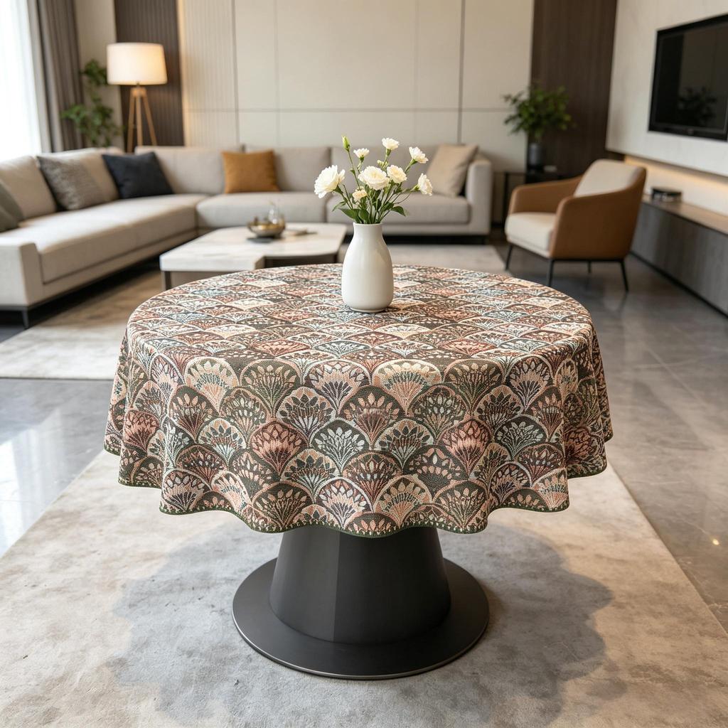 Home Kitchen Dining Room Decoration Modern Style Cotton Round Tablecloth