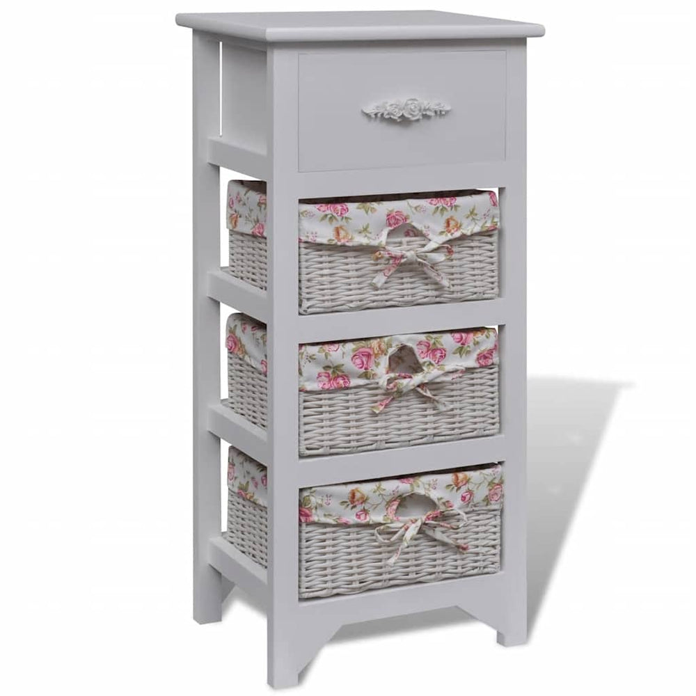 Armoire avec 1 tiroir et 3 paniers  Bois de Paulownia