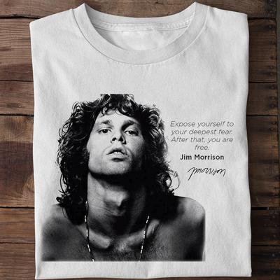 Rare Jim Morrison The Doors Short Sleeve White S-2345XL Unisex T-Shirt Unisex T-Shirt