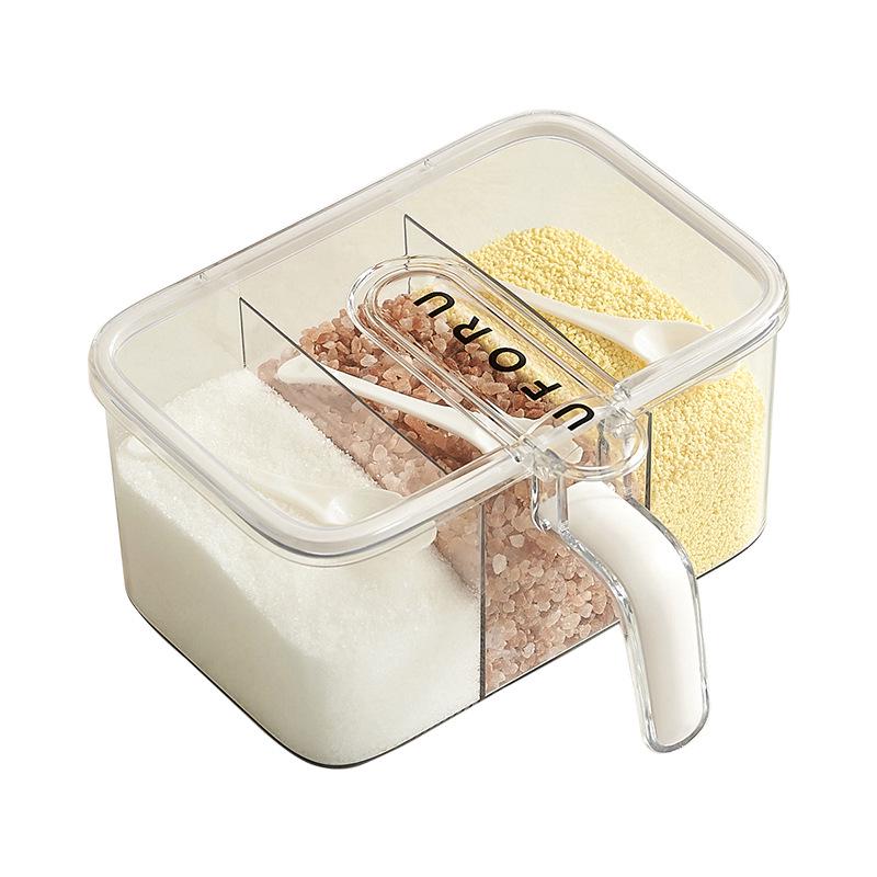 High-End Kitchen Seasoning Box: 4-in-1 Integrated Spice Jars for Salt, Sugar, and MSG
