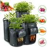 4pcs Garden Planting Bags with Viewing Window Reusable Grow Sacks for Potatoes Tomatoes Practical Plant Containers