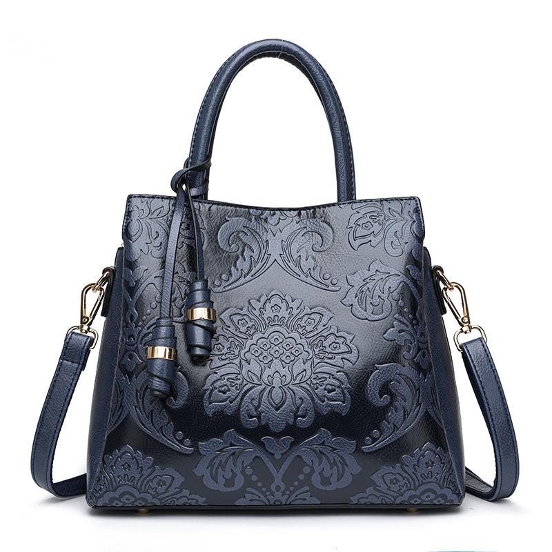 

Fashionable and Minimalist New Style Retro Single Shoulder Crossbody Bag, Chinese Style Mom Versatile Handbag Темно-синій