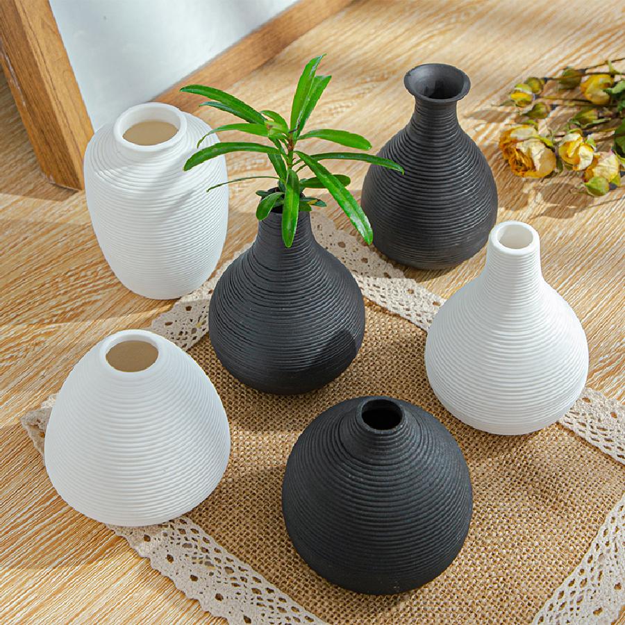 1pc Small Ceramic Hydroponics Plant Vase, Dry Flower Decor, Living Room, Dining Room, Home Office, Bookshelf (Small, Mini)