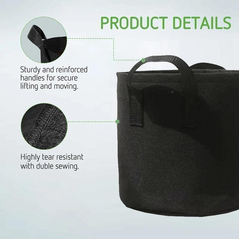 Filzpflanze wachsen Taschen wiederverwendbare Garten Gemüse Pflanzer Blume Kräuter Pflanztöpfe Stoff Sämling Blume Kindergarten Tasche