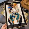 Elegant Silk-Style Square Scarf: Fashionable, Professional Decorative Shawl for Women