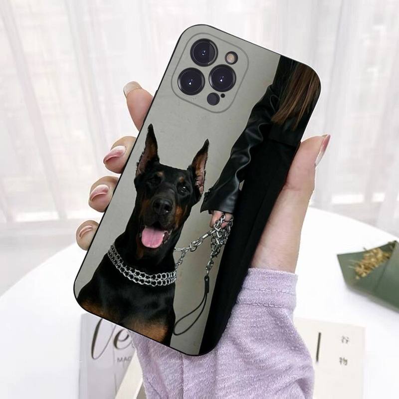 Zwierzę Jamnik Doberman pies Etui na telefon Silikonowe Miękkie Do iPhone 14 13 12 11 Pro Mini XS MAX 8 7 6 Plus X 2020 XR Shell