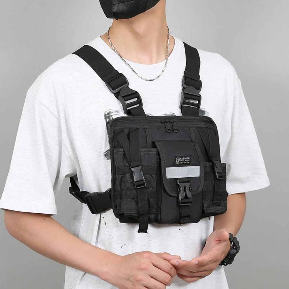 Multi-pocket Double Shoulder Chest Bag Waterproof Message Crossbody Pouch  Mountaineering