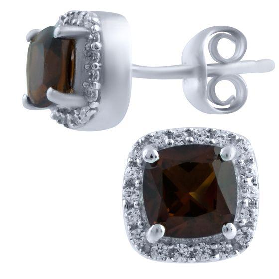 Silver Earrings with Natural Garnet 1.39ct (1893838)