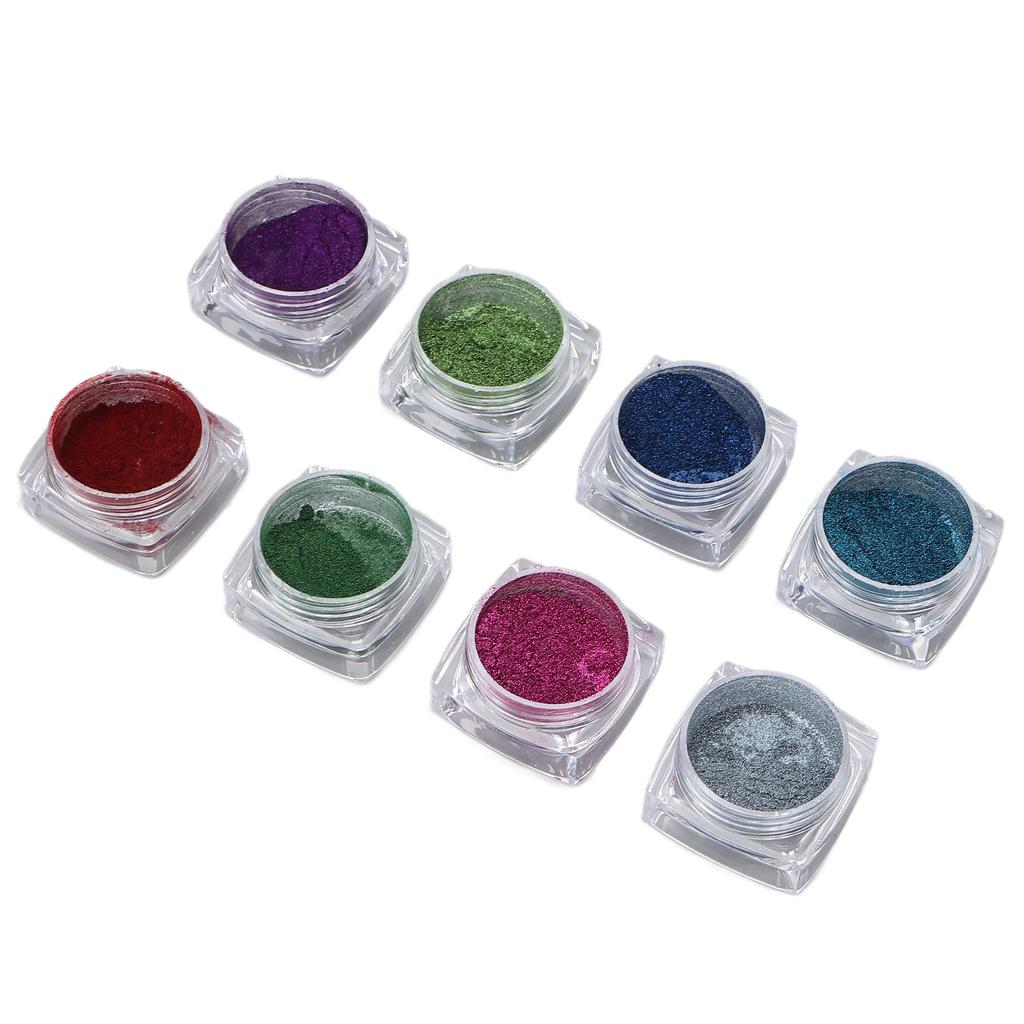 8 Colors Nail Powder Shiny Nail Art Powder Decorative Manicure Tool For Home Nail Salon