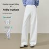 ESE-Y Women's Cotton Linen High-Waist Wide-Leg Pants