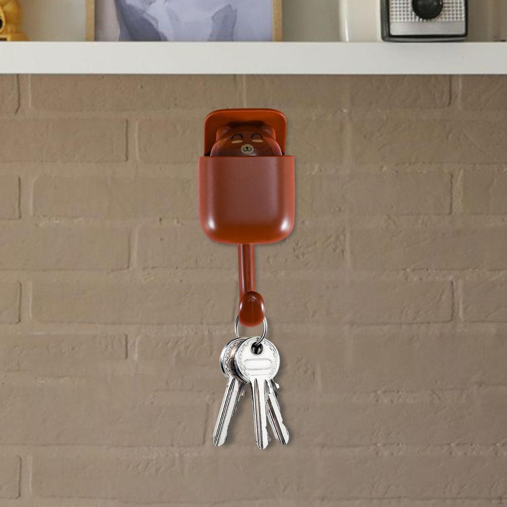 Gancho para Porta, Gancho de Casaco sem Furo, Porta-Chaves com Design de Desenho Animado para Sala de Estar e Cozinha