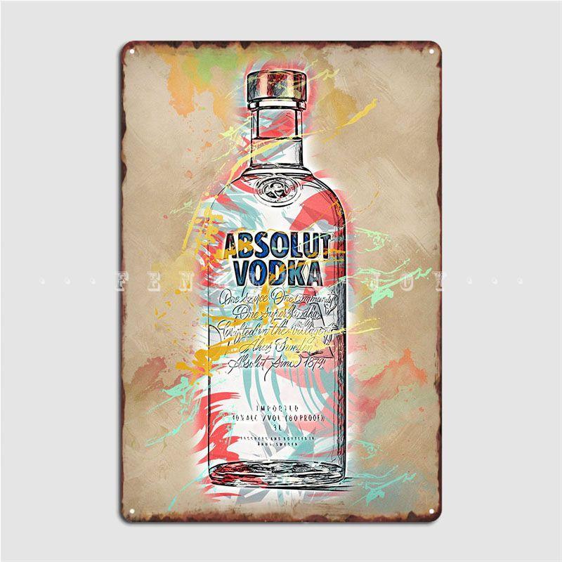 

Металлическая вывеска Absolut Vodka Настенные таблички для пещеры Настенный винтажный жестяной знак Постер 20x30cm