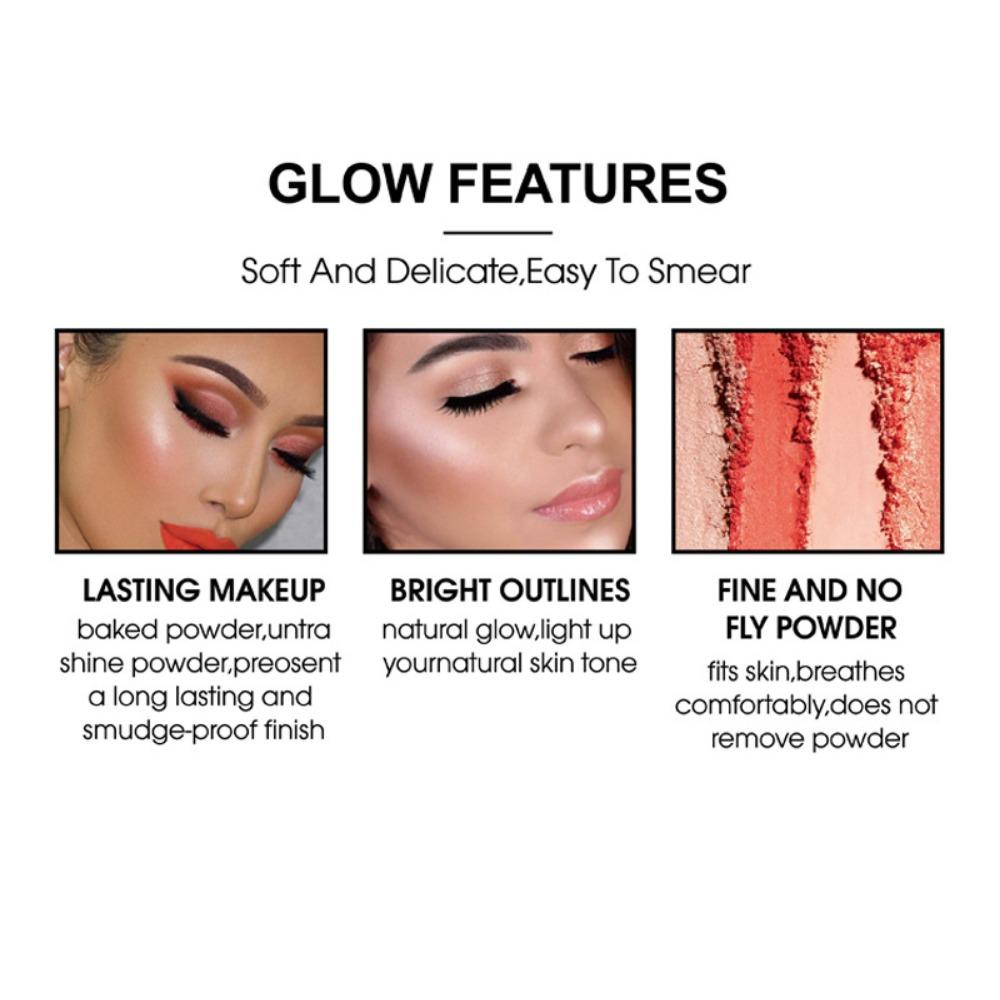 Misiou Beauty Founded Grilled Grilled Powder Face Brighter Shadow, Three -dimensional High -gloss Blush Repair Eye Shadow Integrated Plate