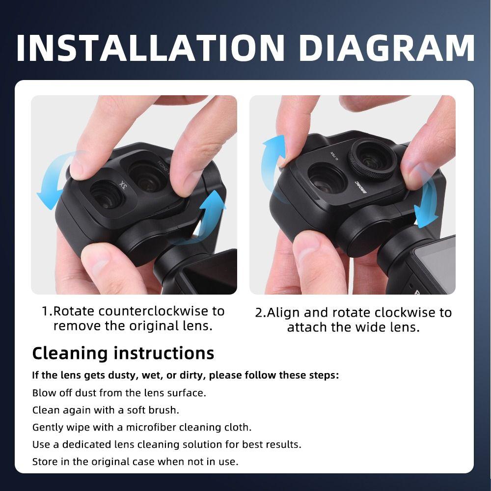 Optisches Glas Weitwinkelfilter für DJI Osmo Pocket 4P Gimbal Kamera Zubehör