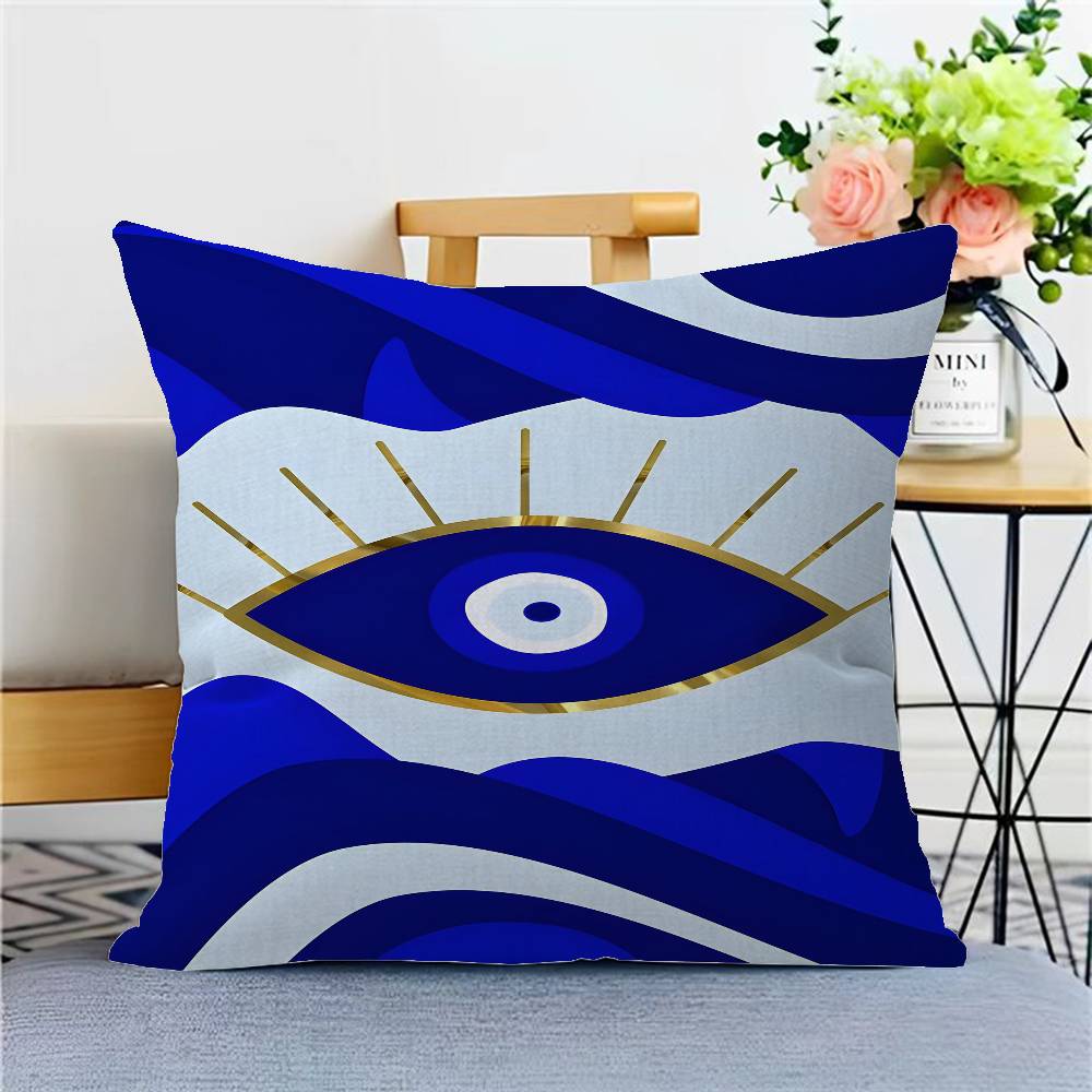 Funny Lucky Evil Eye Pillow Cover Sofa Cushion Cover Home Room Decoration Children Gift
