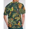 Men's Hawaiian Tropical Flower Print T-shirt Sports Short Sleeved Crew Neck T-shirt for Summer Outdoor Fitness Workout Men's Clothing