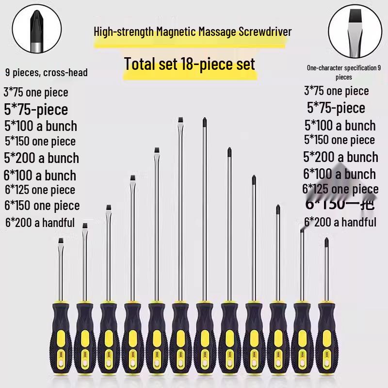 High Hardness Magnetic Torx Screwdriver Set - Includes Phillips, Slotted, and Flat Head Screwdrivers