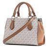 Michael Kors Mk Crossbody Logo Letter Badge Coated Canvas Small Bucket Handbag Medium Women Handbag Gold Ivory Brown 32F2G6AC1B-149