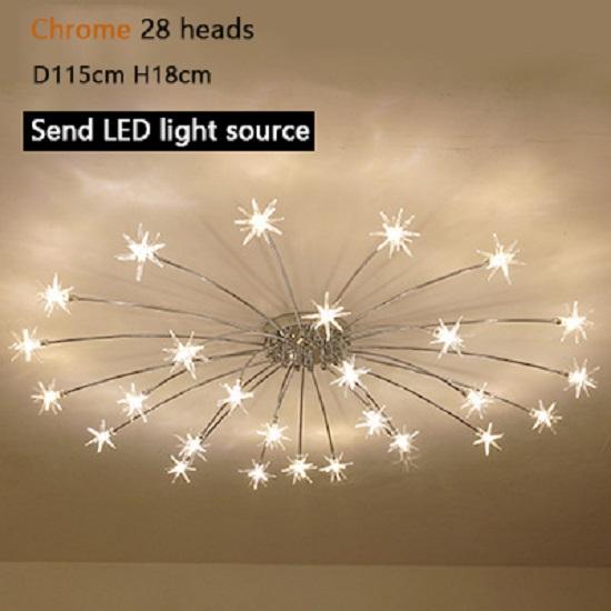 Postmodernā stila zvaigžņu griestu lampa zelta