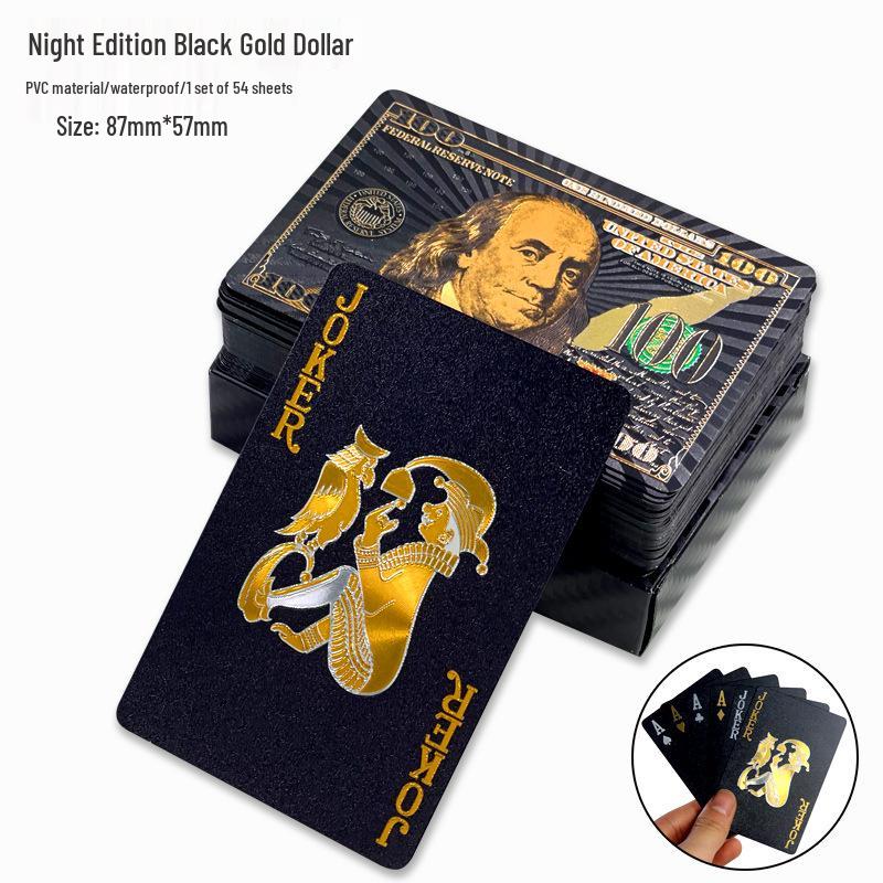 High-Grade Gold Foil Durable PVC Waterproof Poker Cards for Party Games