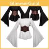 Stylish Mangguo Women's Renaissance Pirate Shirt With Long Sleeves For Performances