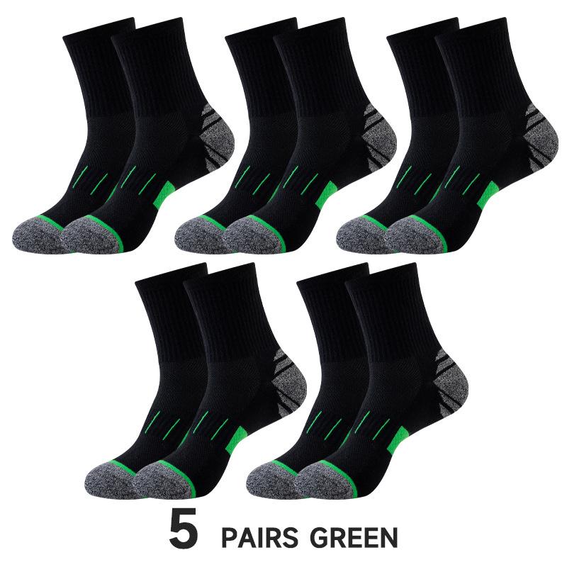 Men's Performance Sports Socks: Running, Non-slip, Sweat-wicking, Mid-calf, Breathable Cotton, Basketball.