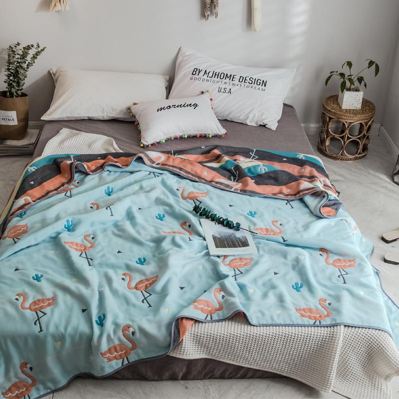 The New Cotton Six-layer Gauze Towel Quilt Is A Single Double Air Conditioning Blanket, A Cotton Sofa Towel, A Four-season Lunch Break Blanket