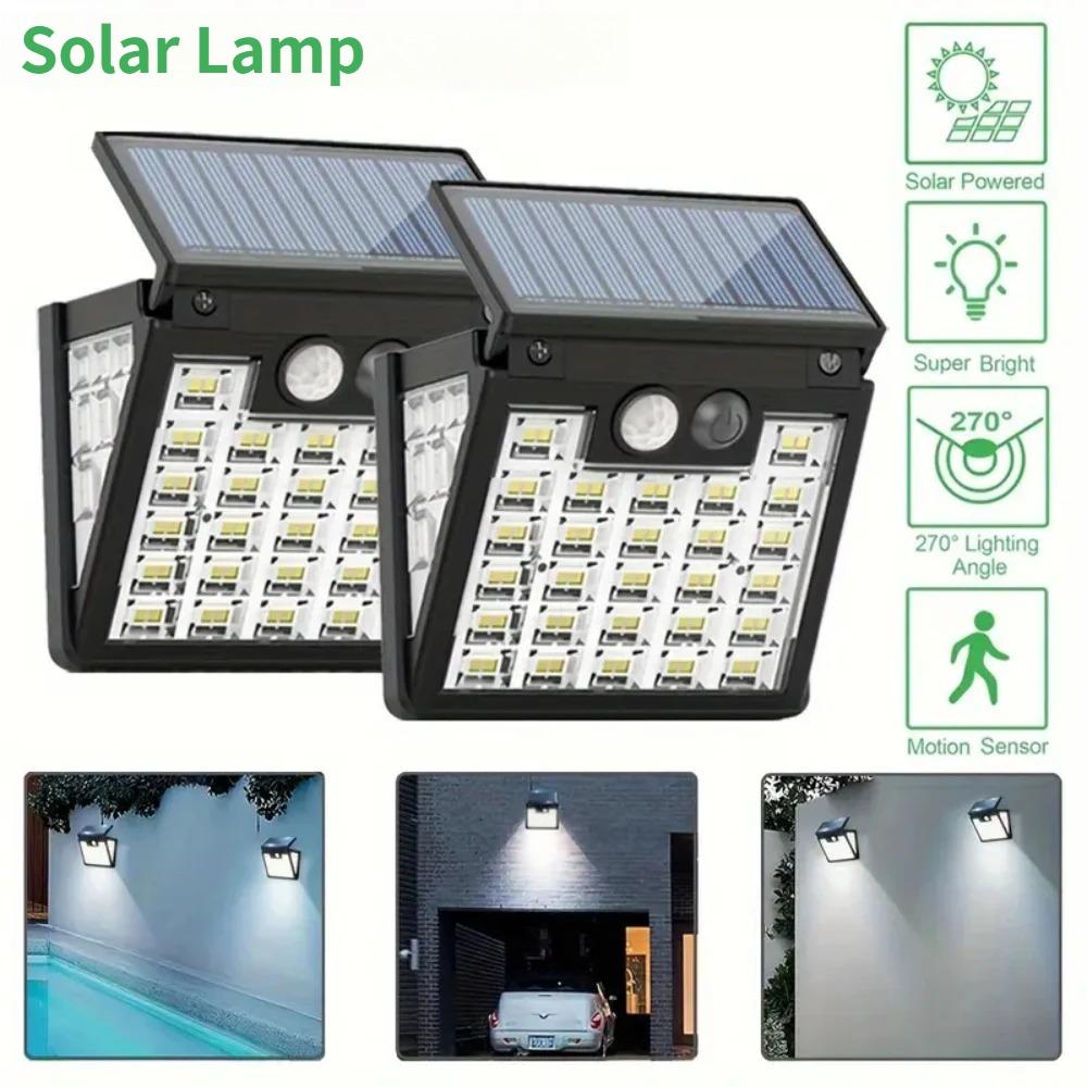 LED Solar Wall Lamp with Motion Sensor 3 Modes Foldable Waterproof Solar Lights for Outdoor Garden Security Lighting 2/4/8PCS