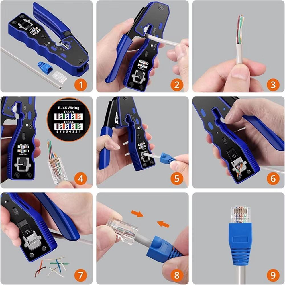 Wire Cutting Network Crimping Tool Ethernet Crimping Tool Ethernet Cable Installation