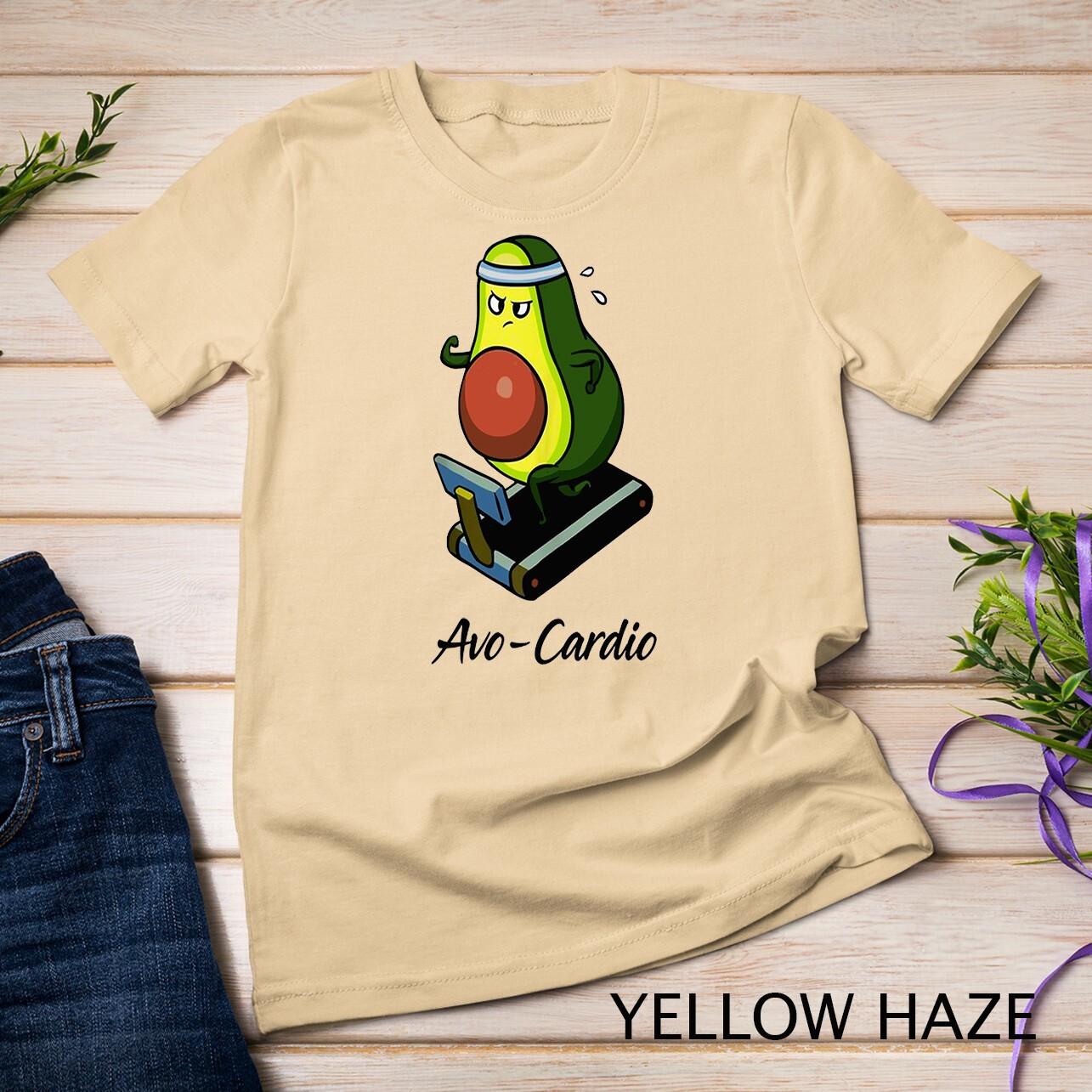 Avo-Cardio Avocado Treadmill Run Jogging Lover Gym Workout Unisex T-Shirt Mens Womens Tees Top M