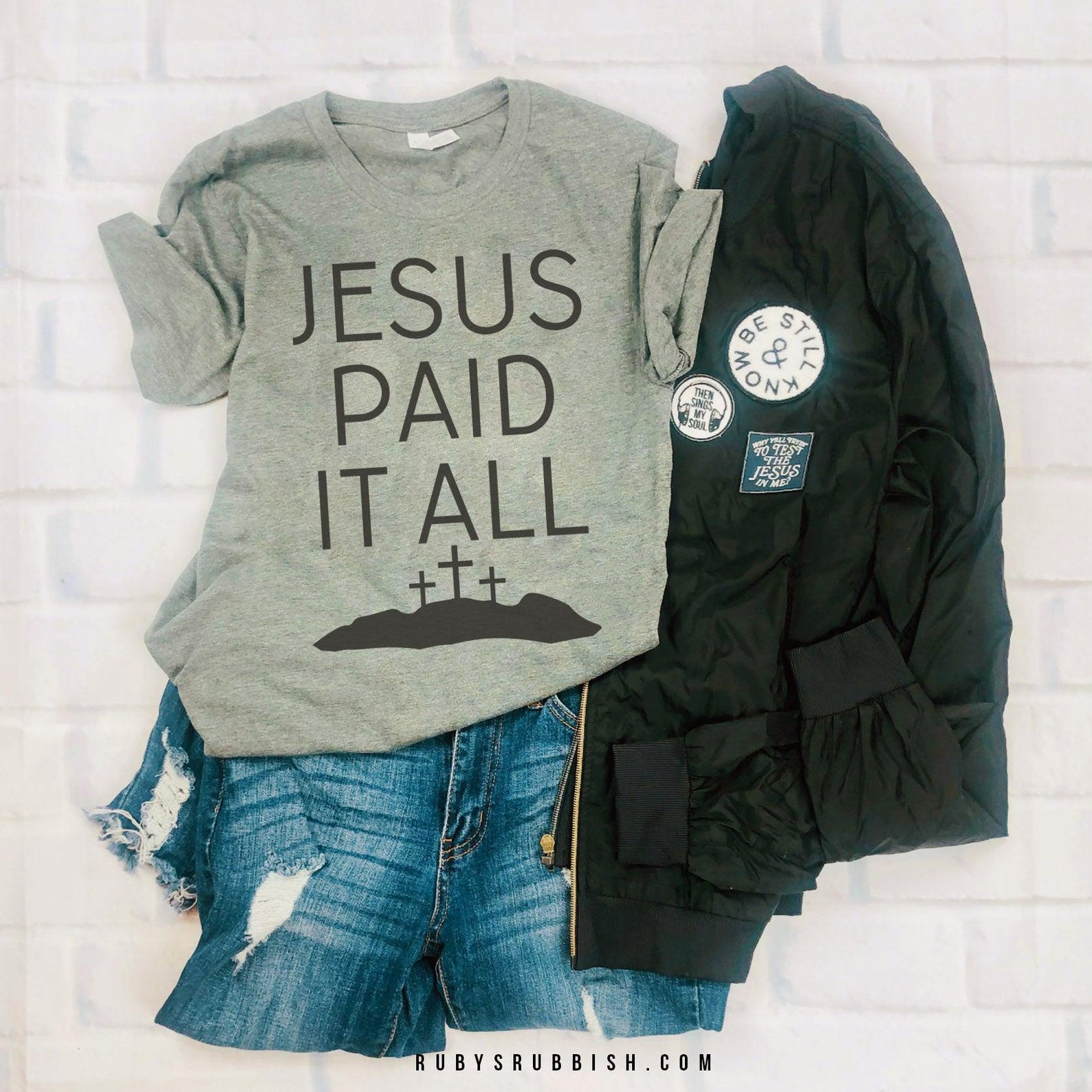 Jesus Paid It All | Christian T-Shirt | Ruby s Rubbish® S