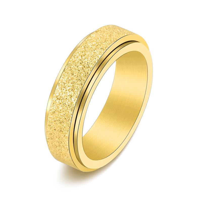Personalized Matte Titanium Steel Rotatable Ring – Unisex, Fashionable Couple Jewelry, Ins Style