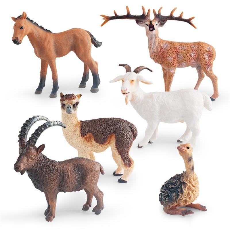 Detailed Static Animal Figurines Featuring Goat Alpaca Deer Baby Ostrich And Foal Perfect For Display